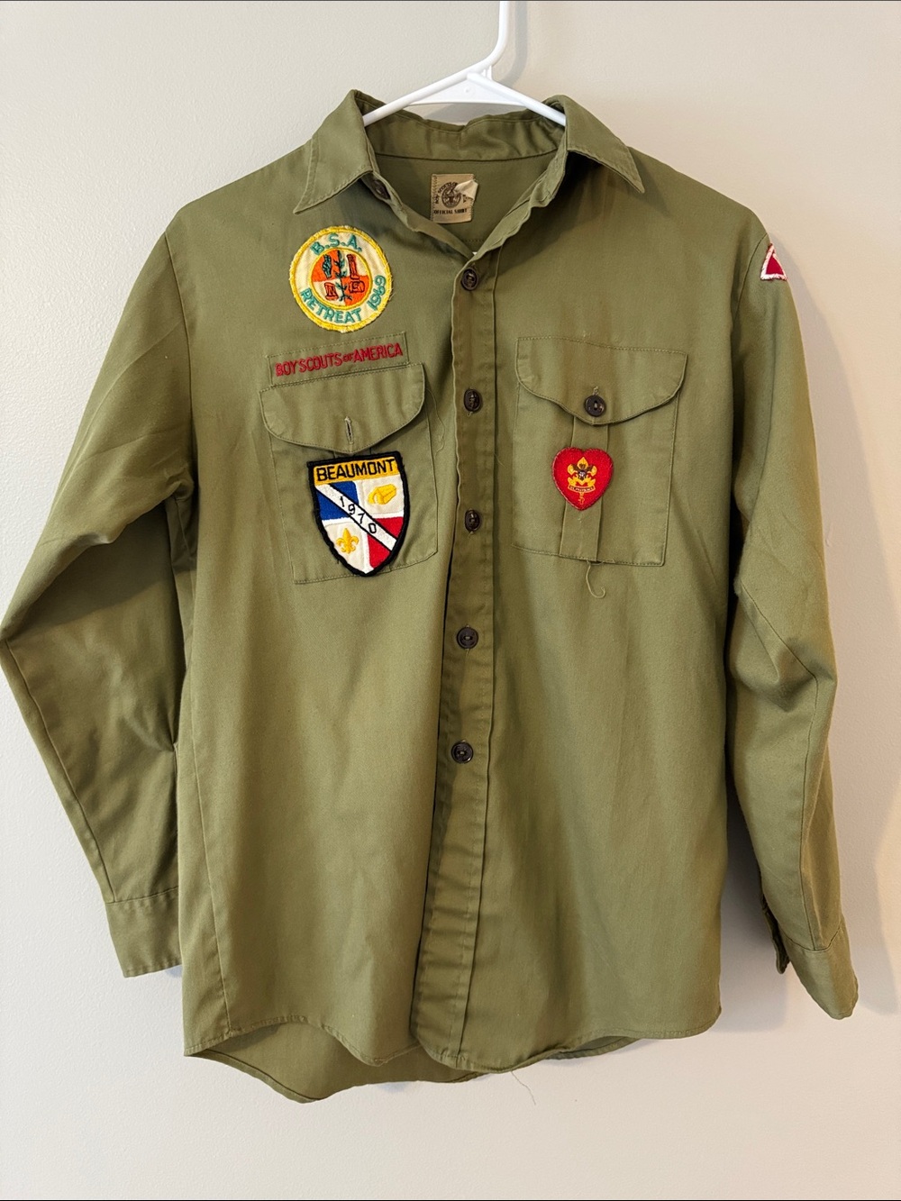 Olive Green Long-Sleeve Field Shirt Jacket